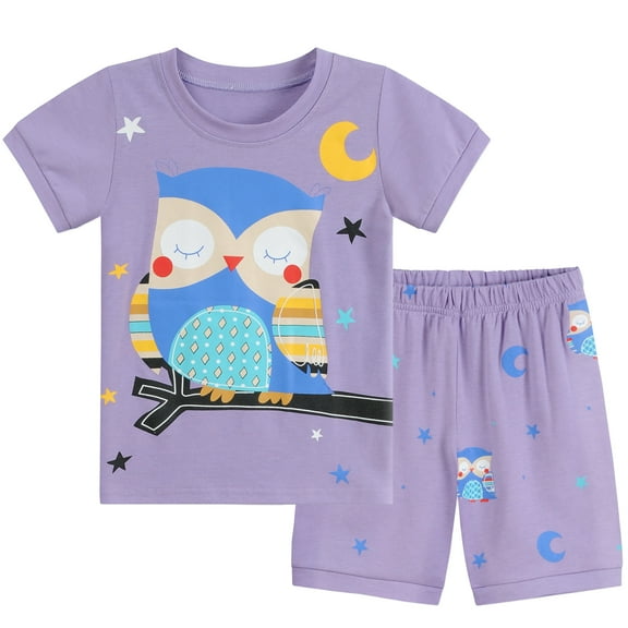 Little Hand Little Girls Cotton Short Pajamas Summer Kids Clothes Toddler Toddler Pjs Sets 2T