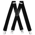 thumbnail image 1 of FEDPOP Mens Suspenders Heavy Duty Braces Strong Metal Clips X-Back Men's Straps Black, 1 of 8