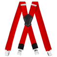 thumbnail image 1 of FEDPOP Mens Suspenders with Clips Heavy Duty X Back for Jeans Red, 1 of 5
