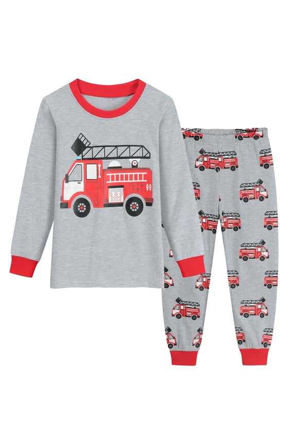 Pajama Set Toddler Boy Long Sleeve Sleepwear Truck Pjs Set 3T