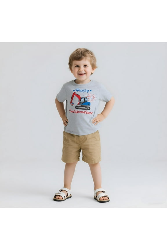 Kid 4th of July T-Shirts Boys Girls American Flag Shirt Patriotic Top Short Sleeve Tees 2T/3T/4T/5T