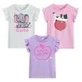 thumbnail image 1 of Little Hand Cat Graphic T-Shirt for Girls Short Sleeve Toddler Girl Clothes Summer Cotton Fashion 3Pcs Size 7T, 1 of 6