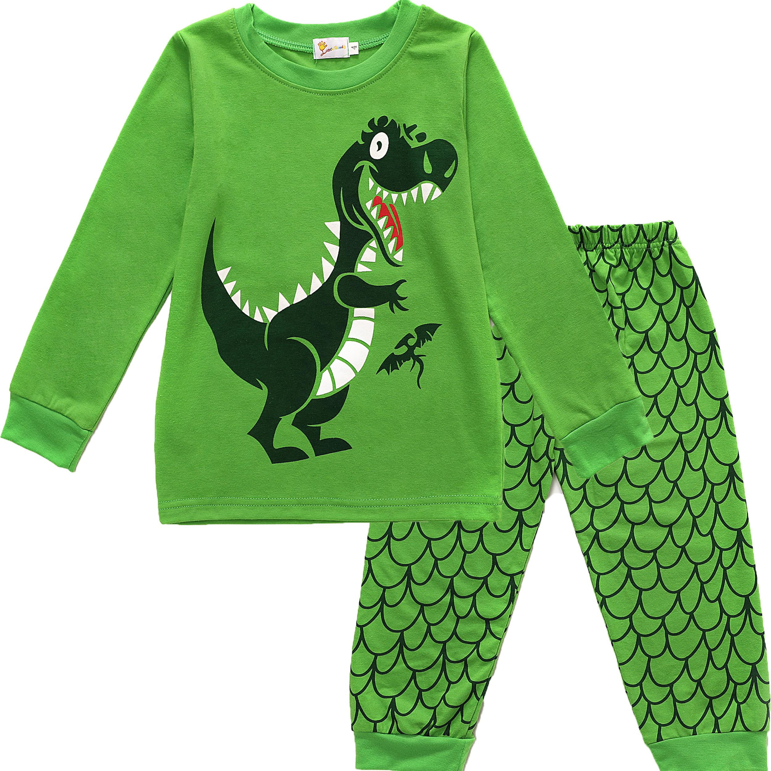 Little Hand Toddler Boy Long Sleeve Pajamas Set Kids Dinosaur Sleepwear