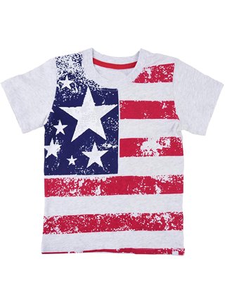 Retro American Flag 5th Birthday Vintage Baseball Shirt