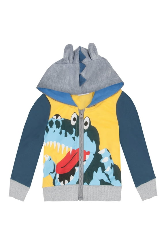 Toddler Boys Dinosaur Hoodies Kids Zipper Hooded Jacket Sweatshirts 4T