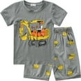 thumbnail image 1 of FEDPOP Toddler Boys Pajamas 100% Cotton Kids 2 Piece Summer Short Sets Size 5T, 1 of 7