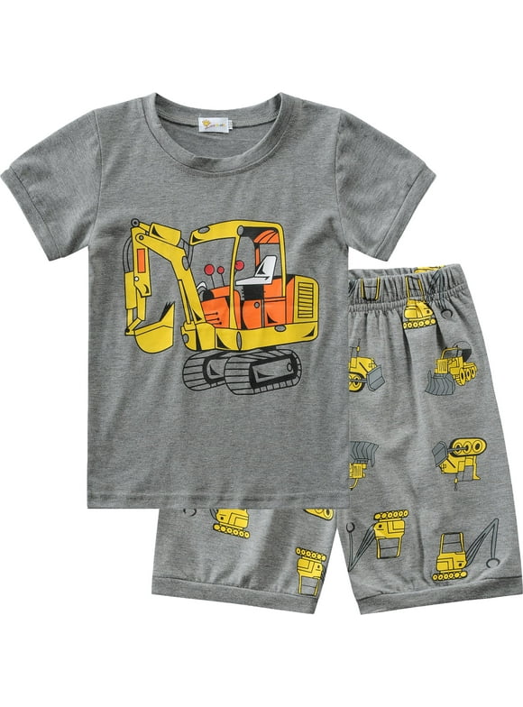 Little Hand Toddler Boys Pajamas 100% Cotton Kids 2 Piece Summer Short Sets