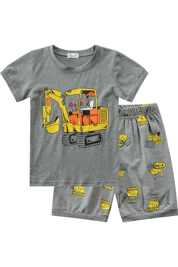 Toddler Boys Pajamas 100% Cotton Kids 2 Piece Summer Short Sets Size 5T
