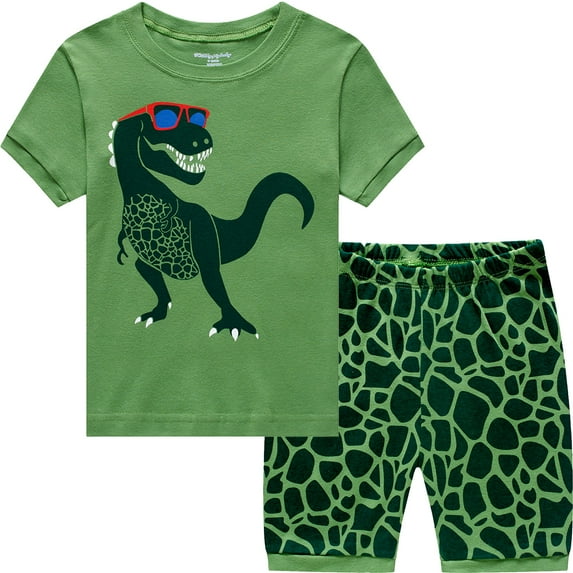 FEDPOP Toddler Boys Pajamas 100% Cotton Short Sets Summer Dinosaur Size 5T