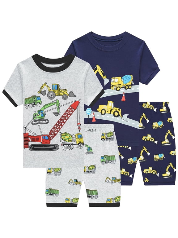 Toddler Boys Pajamas Engineering Car Graphic Sleepwear Cotton Pjs Size 2T