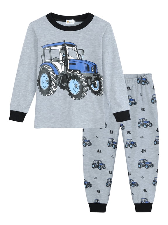 Toddler Boys Pajamas Kids Pajama Sets Tractor Long Sleeve Pjs Sleepwear 5T