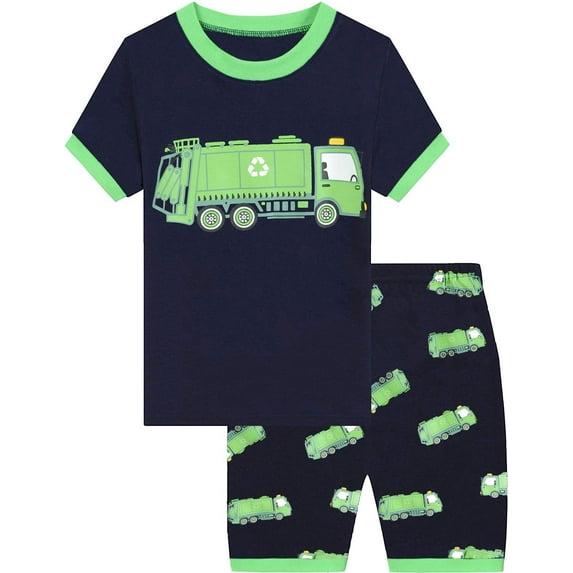 Little Hand Boys Pajamas Toddler Boys Pajamas Truck Kids 2 Piece Short Sets Summer Sleepwear Clothes 6T