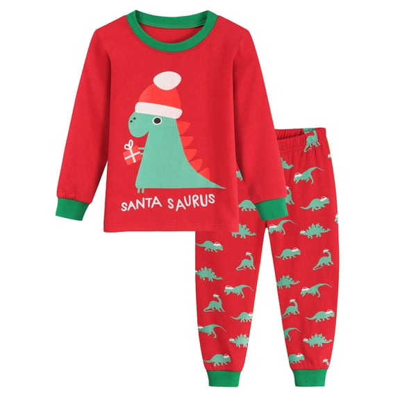 FEDPOP Toddler Boys Pjs Christmas Pajamas Set Cotton Sleepwear 3t