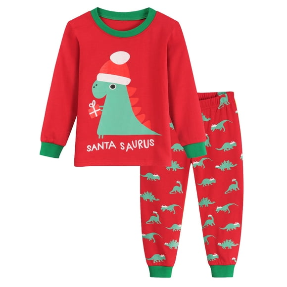 FEDPOP Toddler Boys Pjs Christmas Pajamas Set Cotton Sleepwear 3t