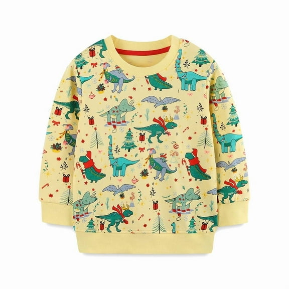 Little Hand Toddler Boys Sweatshirts Long Sleeve Chrismas Sweat Shirt Pullover Dinosaur Crewneck Top Tee Kids 2-7 Years