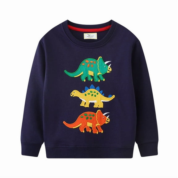 Little Hand Toddler Boys Sweatshirts Long Sleeve Dinosaur Sweat Shirt Pullover Crewneck Top Tee Kids 2-7 Years