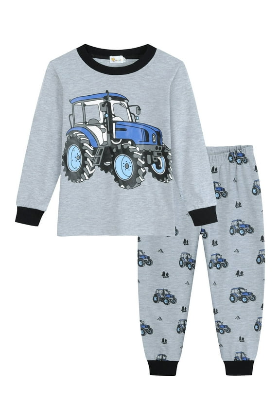 Toddler Boys Tractor Pajamas Long Sleepwear Kids Pjs Size 4T