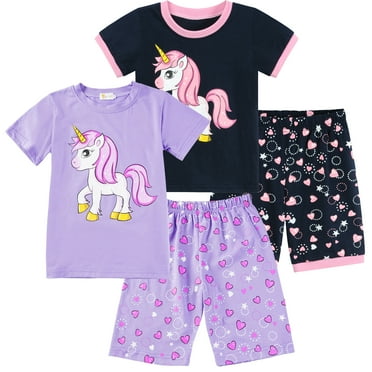 FEDPOP Toddler Girl Pajama Set Unicorn Kids Sleepwear Clothes Pjs 4T