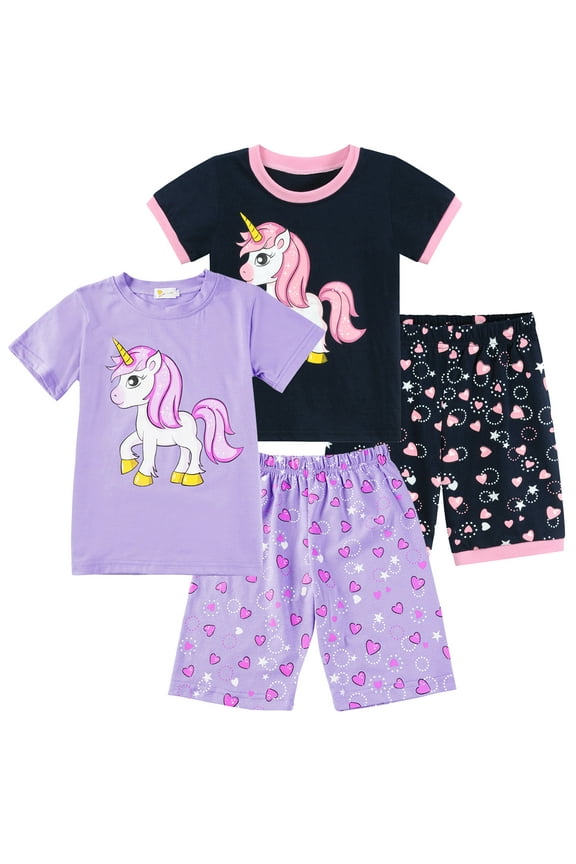 Toddler Girl Pajama Set Unicorn Kids Sleepwear Clothes Pjs 4T