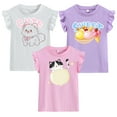 thumbnail image 1 of Little Hand Toddler Girl Cotton T shirt for Girls Short Sleeve Summer Fashion Soft 3Pcs Size 2T, 1 of 6