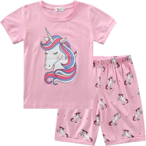 Little Hand Toddler Girl Unicorn Summer 100% Cotton Pajamas Size 2t