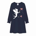 thumbnail image 1 of Little Hand Toddler Girls Cotton Dress Nightgown Crewneck Long Sleeve Print Pajamas Dresses Loose Causal Homewear Nightdress for 5-6years, 1 of 7