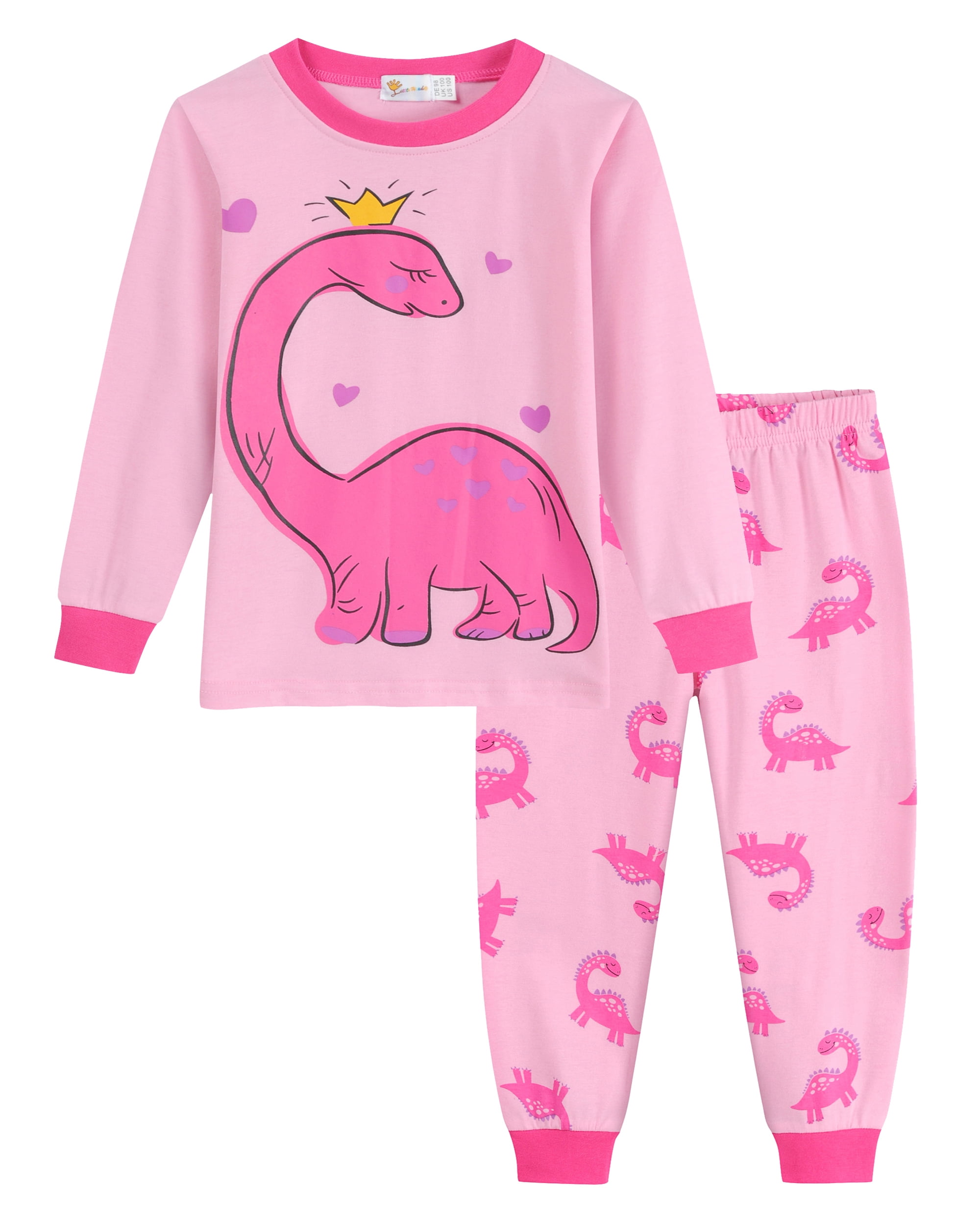 Little Hand Toddler Girls Dinosaur Pajamas Set 100 Cotton Long Sleeve