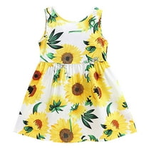 Little Hand Toddler Girls Dresses Kids Floral Sleeveless Dress Summer Clothes 3T