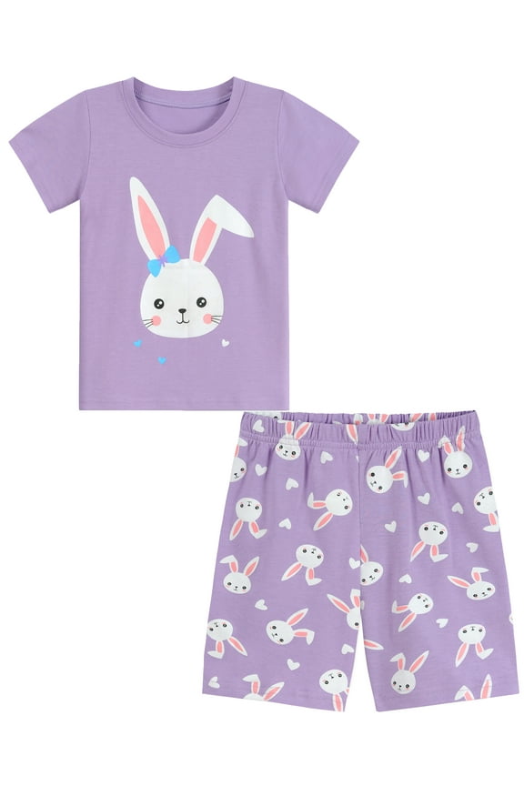 Toddler Girls Easter Bunny Summer Pajamas Pjs Set 3T
