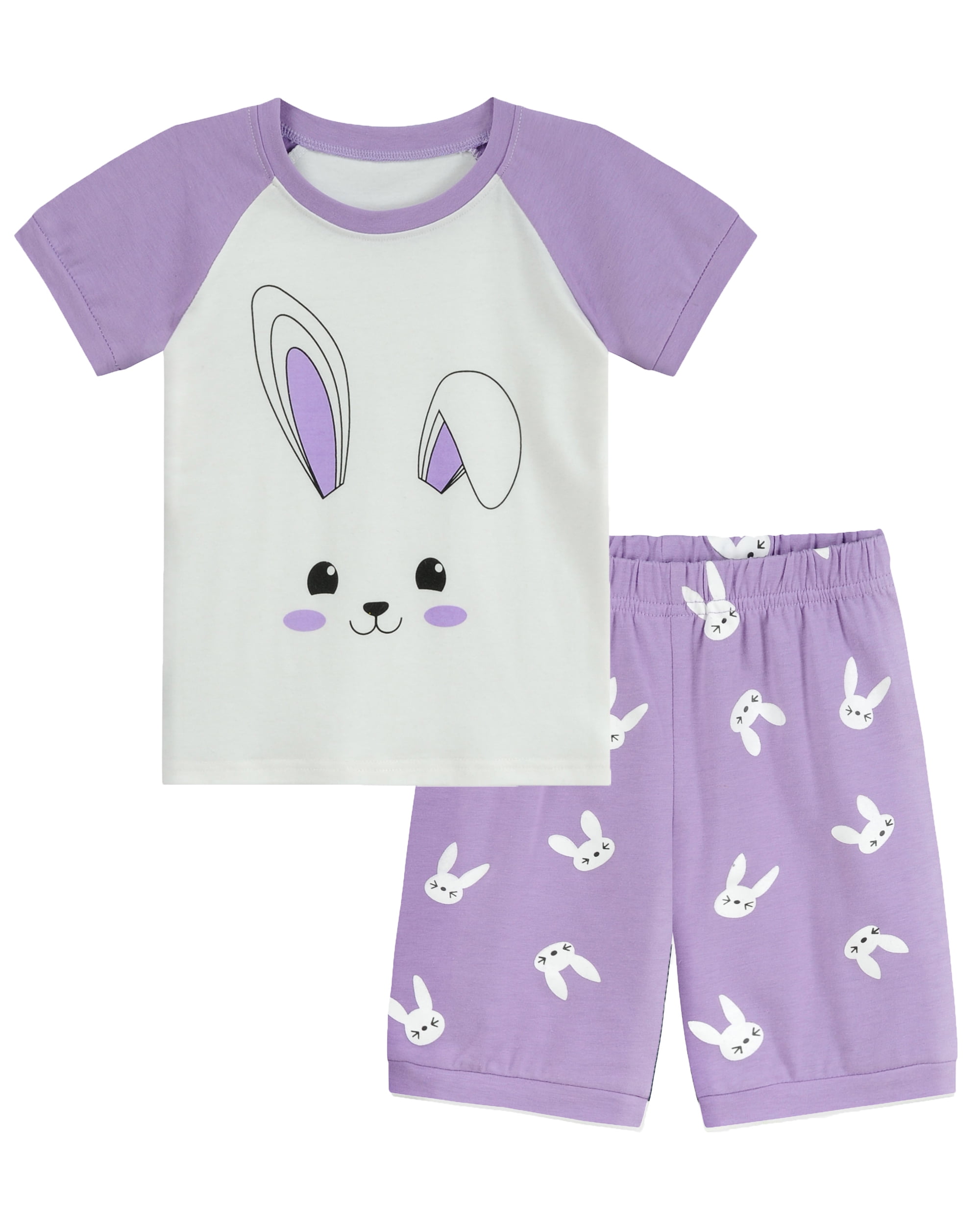 FEDPOP Toddler Girls Rabbit Pajamas Easter Sleepwear Summer Short Pjs ...