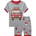 thumbnail image 1 of Little Hand Toddler Boys Pajamas Summershort Sets Fire Fighting Truck 100% Cotton Size 2T, 1 of 6