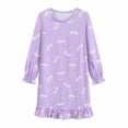 thumbnail image 1 of Little Hand Toddler Nightgown Girls Nightie Dress Crewneck Long Sleeve Rabbit CuteDresses For Toddler Clothes 5-6years, 1 of 8
