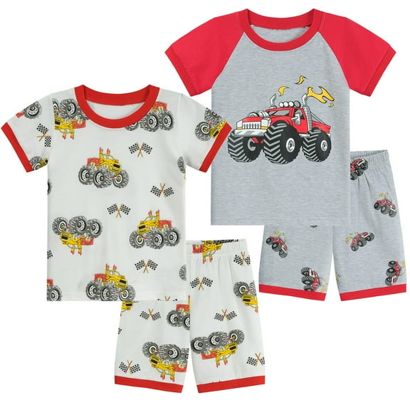Little Hand Toddler Sleepwear Boys Pajamas Kid Summer Clothes Male Grey 4 Piece 2T