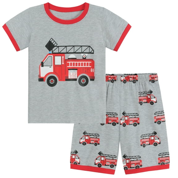 FEDPOP Toddlers Pajamas Boys Summer Short Cotton Pjs Kids Sleepwear 3T