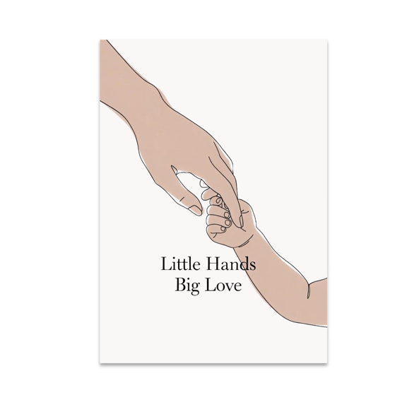 Little Hands Big Love Minimalist Family Wall Art - Family Decor - 13x19 Poster Print