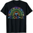 thumbnail image 1 of Little Hands Teacher Life Colorful Rainbow - Teachers T-Shirt, 1 of 4