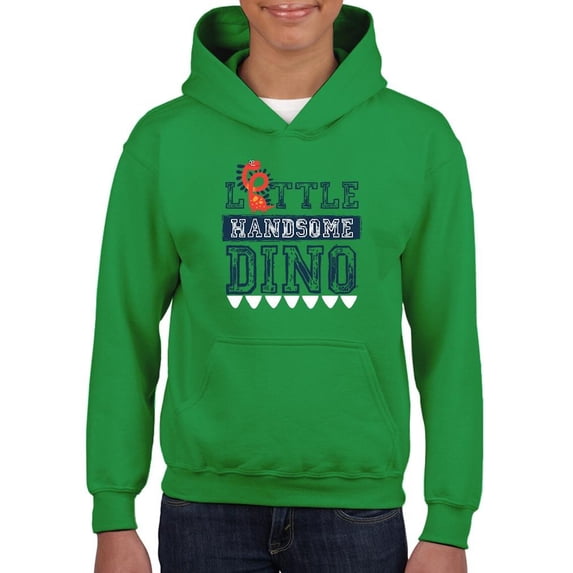 Little Handsome Dino Banner Hoodie Juniors -Image by Shutterstock, Small