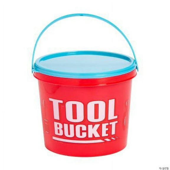 Little Handyman Tool Pails with Lids, Birthday, Party Supplies, 12 Pieces