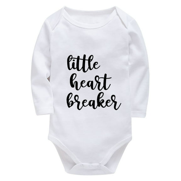 Little Heart Breaker Newborn Girl Take Home Outfit Long Sleeve Baby Girl First Outfit from Hospital White 9 Month Boy Romper