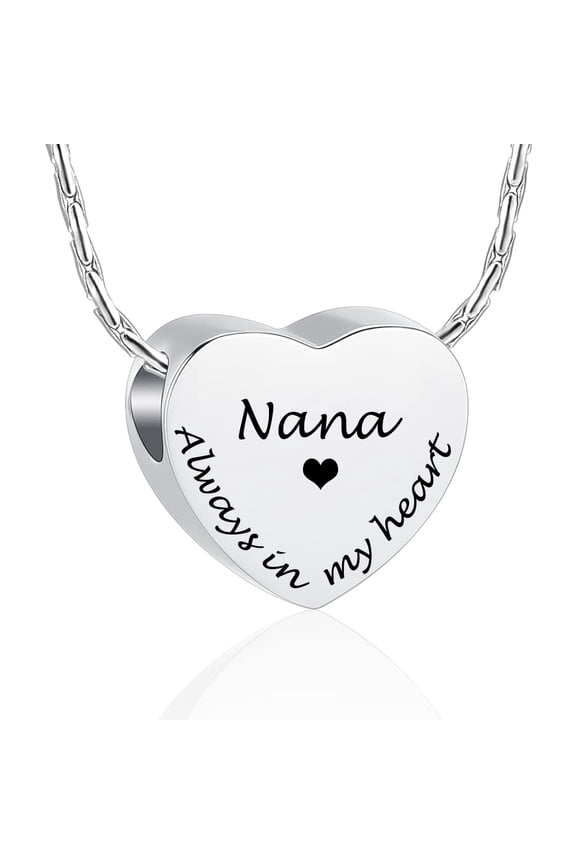Little Heart Cremation Jewelry for Ashes Pendent for Ashes and Chain Memory Necklace for Memorial Nana