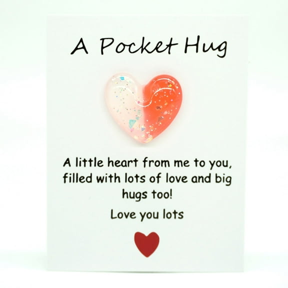 Little Heart Pocket Hug Encouragement Cards And Heart Shaped Pocket Hug Keepsakes To Assist Family Members And Loved Ones In Escaping Bad Moods. Please Enfold Them And Present This To Them.