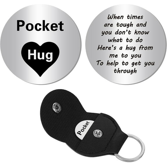 Little Heart Pocket Hug Token Long Distance Relationship Keepsake Stainless Steel Double Sided Memorial Coin Stainless Steel Color