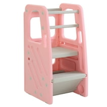 Little Helper Kitchen Step Stool - SafeStep Toddler Kitchen Stool with 3 Adjustable Height, Dual Safety Rails, Non-Slip Feet Pads