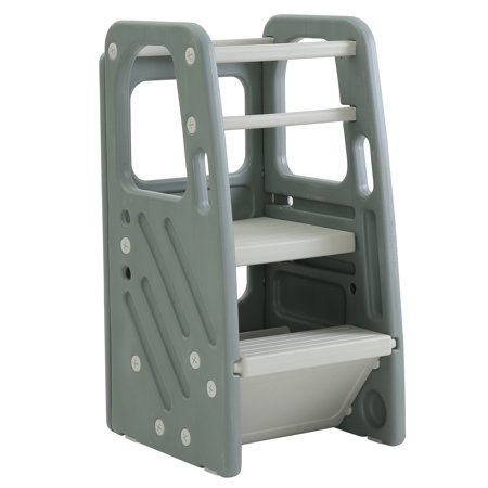 Little Helper Kitchen Step Stool - SafeStep Toddler Kitchen Stool with 3 Adjustable Height, Dual Safety Rails, Non-Slip Feet Pads