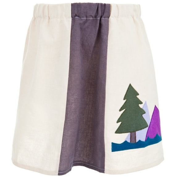 Little Hippie - Moon & Mountains Natural Toddler Skirt - 2T