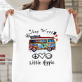 thumbnail image 1 of Little Hippie Peace Love Groovy Retro 60s 70s Kids Flower Unisex T-Shirt, for men & women, up to size 5XL., 1 of 2
