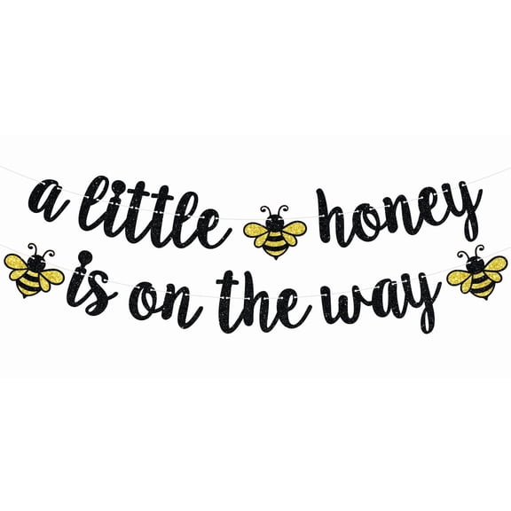 A Little Honey is on the Way Banner, Bumble Bee Baby Shower Hanging Decorations, Welcome Baby, oh Babee, Spring Baby's 1st Birthday Gender Reveal Pregnancy Announcement Decorations