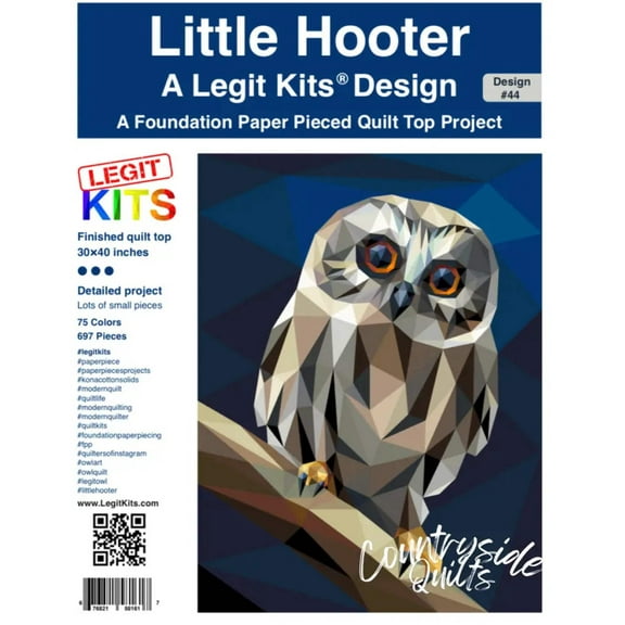 Little Hooter Paper Pieced Quilt Pattern from Legit Kits