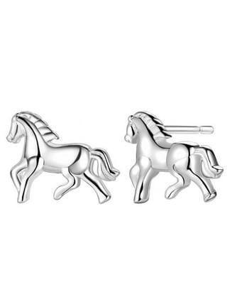 Children's Sterling Silver Shoe Horse Equestrian Stud Earrings
