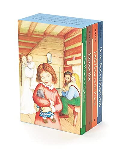 Pre-Owned Little House 4-Book Box Set: Little House in the Big Woods, Farmer Boy, Little House on the Prairie, on the Banks of Plum Creek (Paperback) 0062570420 9780062570420
